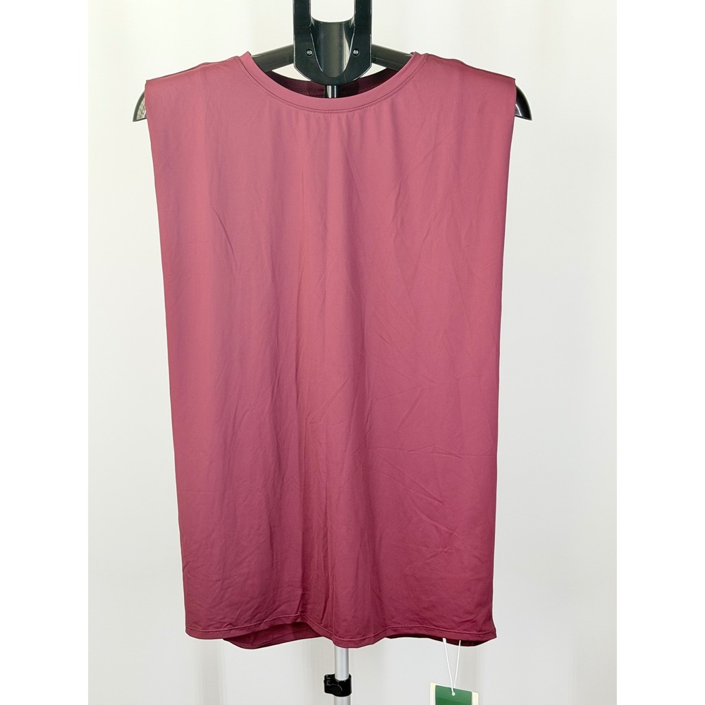 Halara Women XL Mauve Muscle Tank Top Athletic Gym Yoga Sleeveless Crew Neck NWT